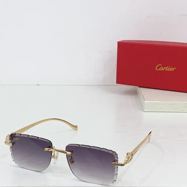 Cartier Panthère Rimless Purple Gradient Sunglasses 8