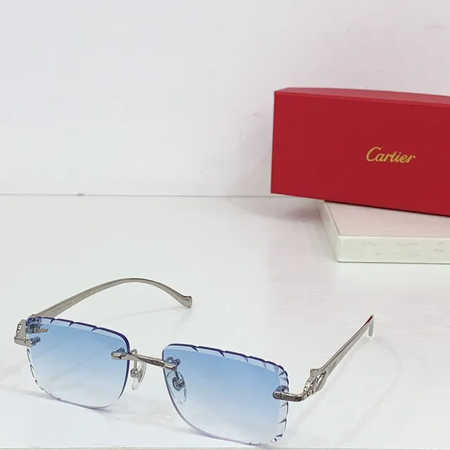 Cartier Panthère Rimless Purple Gradient Sunglasses 9