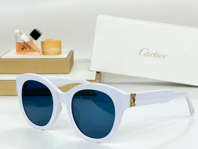 Óculos de Sol Cartier Panthère Estilo Teal Acetato Cat-Eye 4