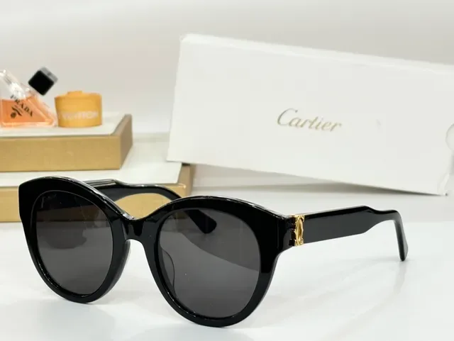Óculos de Sol Cartier Panthère Estilo Teal Acetato Cat-Eye 5