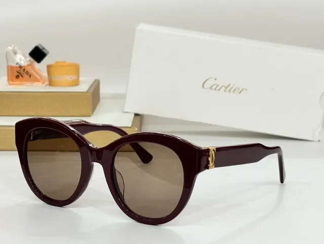 Óculos de Sol Cartier Panthère Estilo Teal Acetato Cat-Eye 6