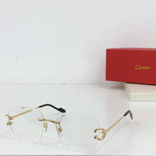 Cartier Rimless Geometric Gradient Purple Sunglasses 4