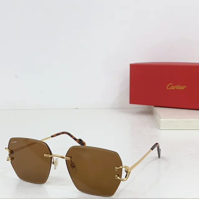 Cartier Rimless Geometric Gradient Purple Sunglasses 5
