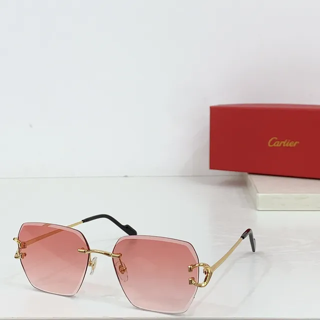Cartier Rimless Geometric Gradient Purple Sunglasses 8
