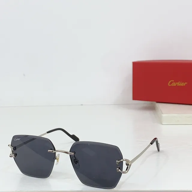 Cartier Rimless Geometric Gradient Purple Sunglasses 9