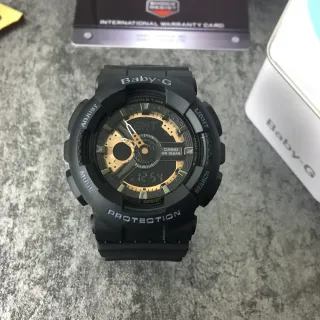 Casio Baby-G Black Gold Rugged Resin Construction Analog-Digital Hybrid Display Watch