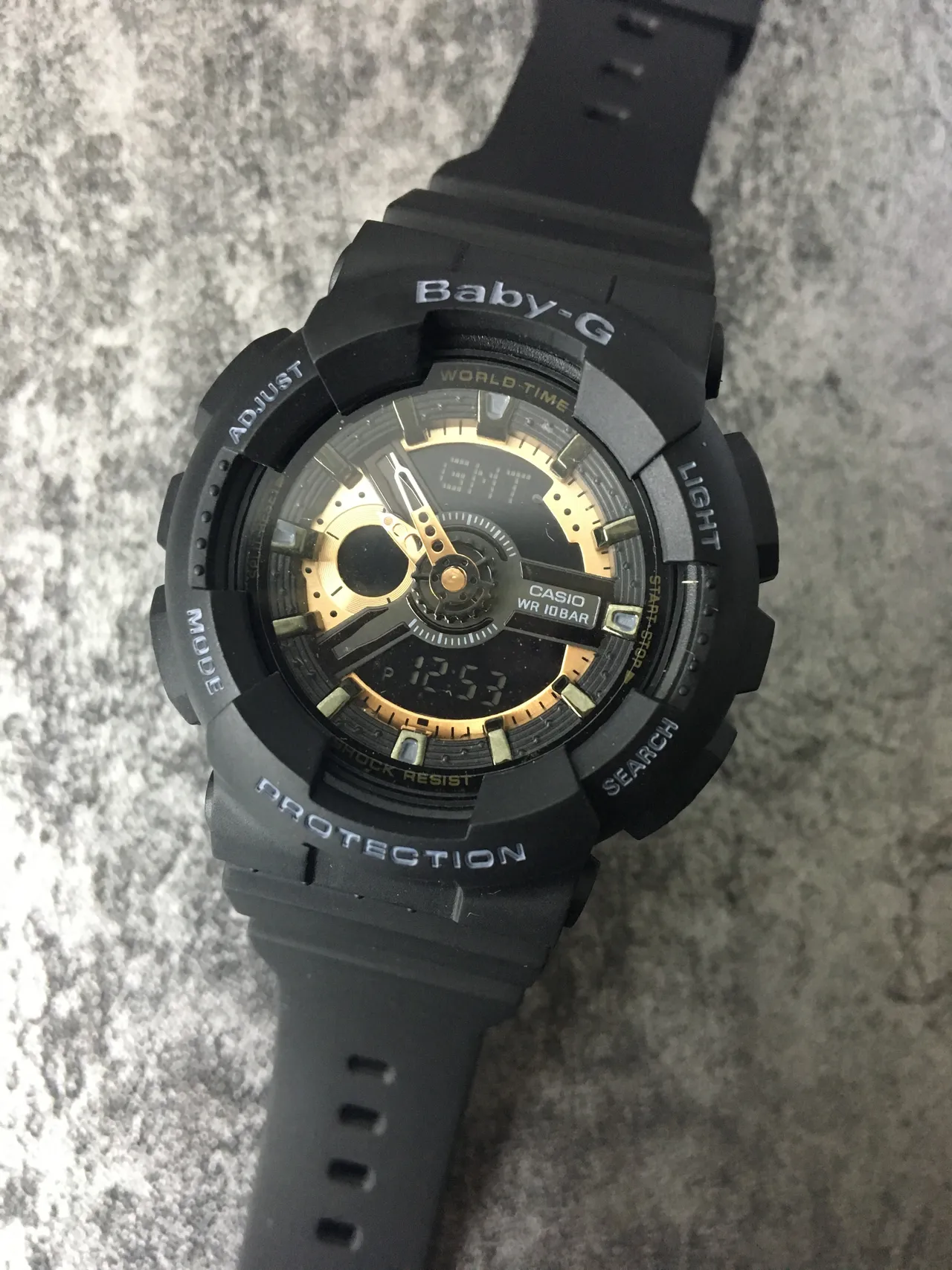 Casio Baby-G Black Gold Rugged Resin Construction Analog-Digital Hybrid Display Watch 5