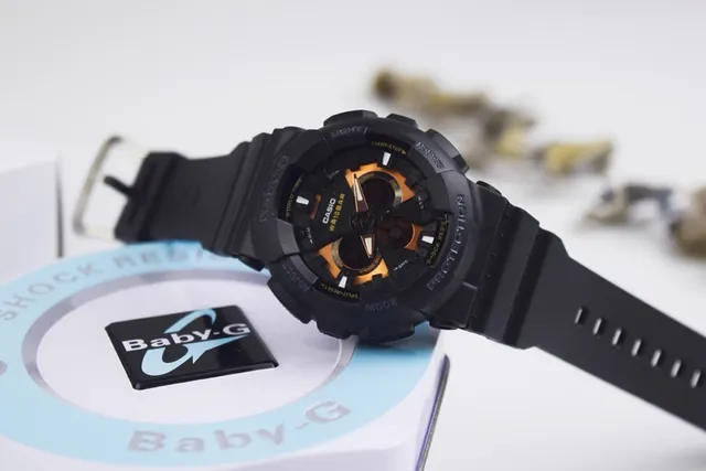 Casio Baby-G Black Orange Resin Case Dial Watch 3