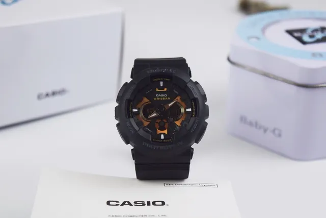 Casio Baby-G Black Orange Resin Case Dial Watch 4