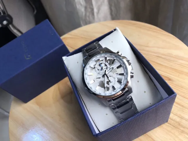 卡西欧埃迪菲斯世界时计时码表银色不锈钢石英表 3