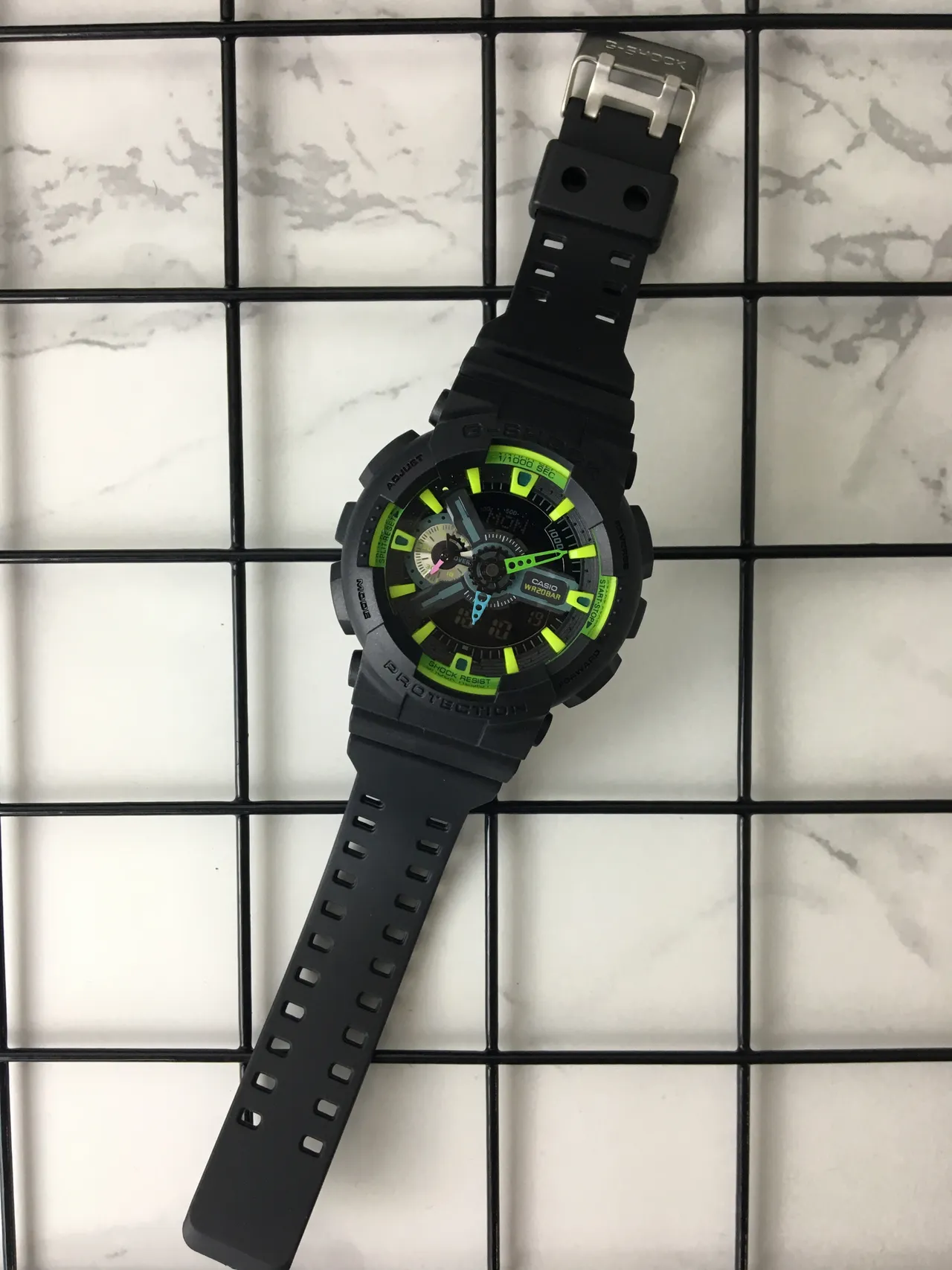 Casio G-Shock GA-100 Negro y Verde Lima Reloj Deportivo 6