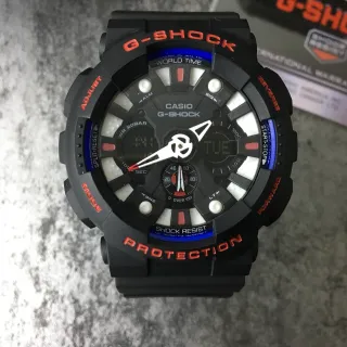 Casio G-Shock GA-100 Black Orange Blue Sports Watch