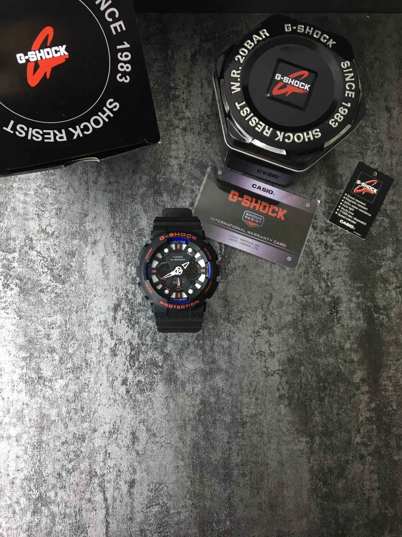 Casio G-Shock GA-100 Black Orange Blue Sports Watch 2