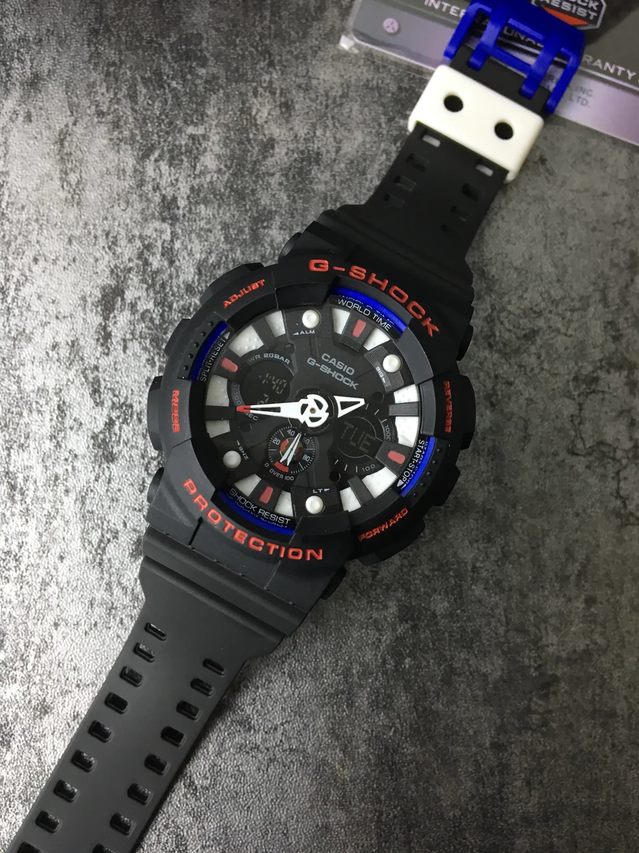 Casio G-Shock GA-100 Black Orange Blue Sports Watch 5