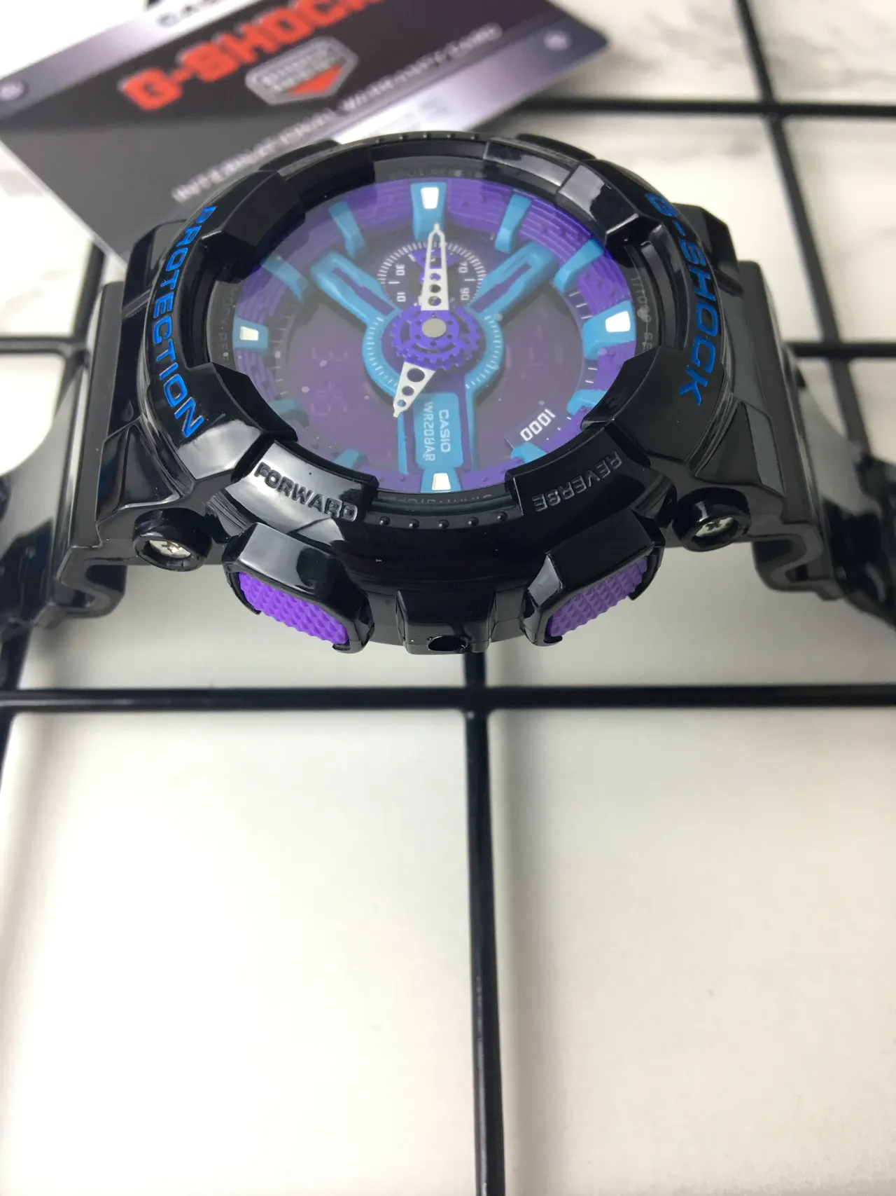 Casio G-Shock GA-100 काला बैंगनी सायन स्पोर्ट्स वॉच 4