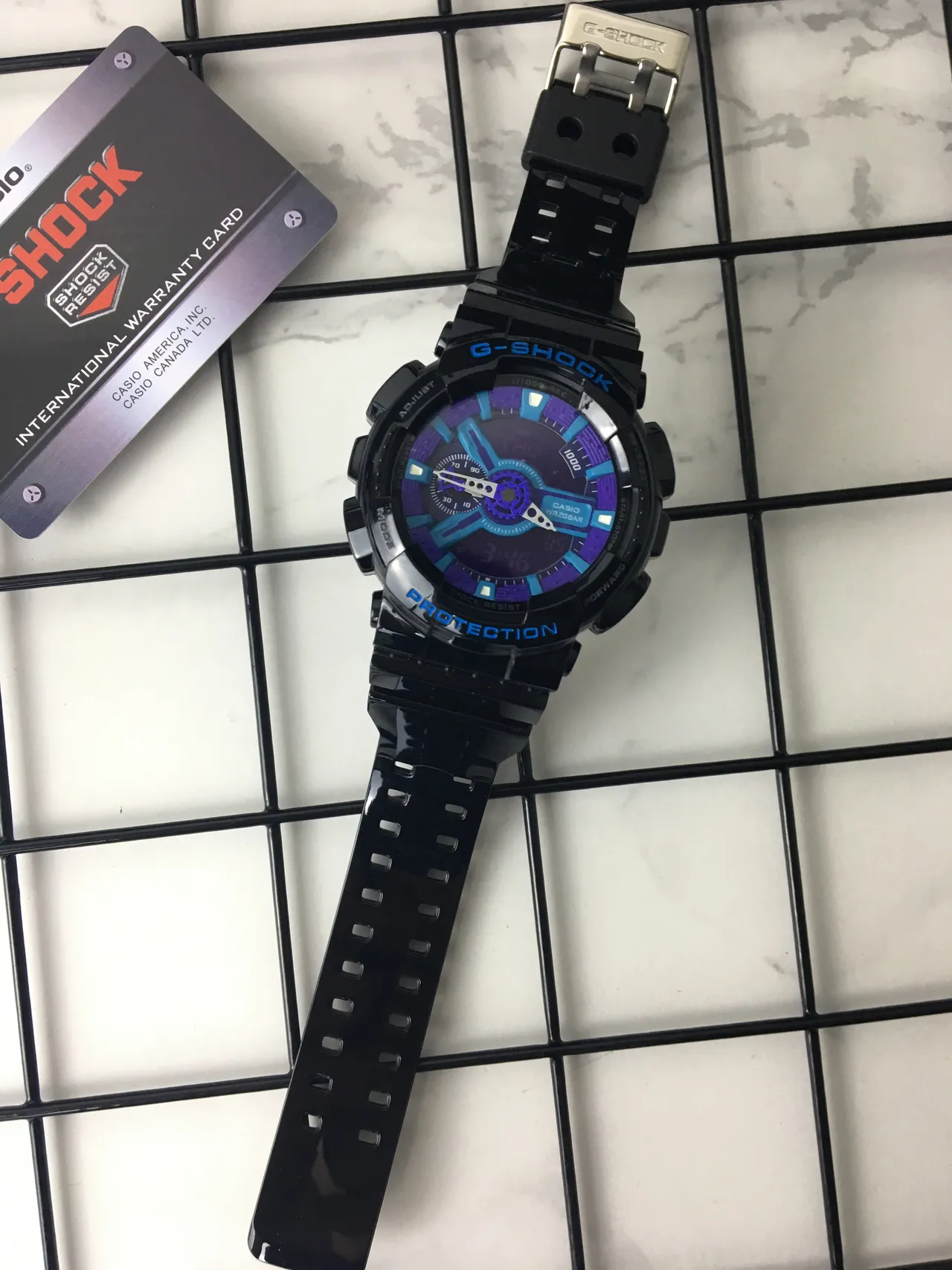 Casio G-Shock GA-100 काला बैंगनी सायन स्पोर्ट्स वॉच 6