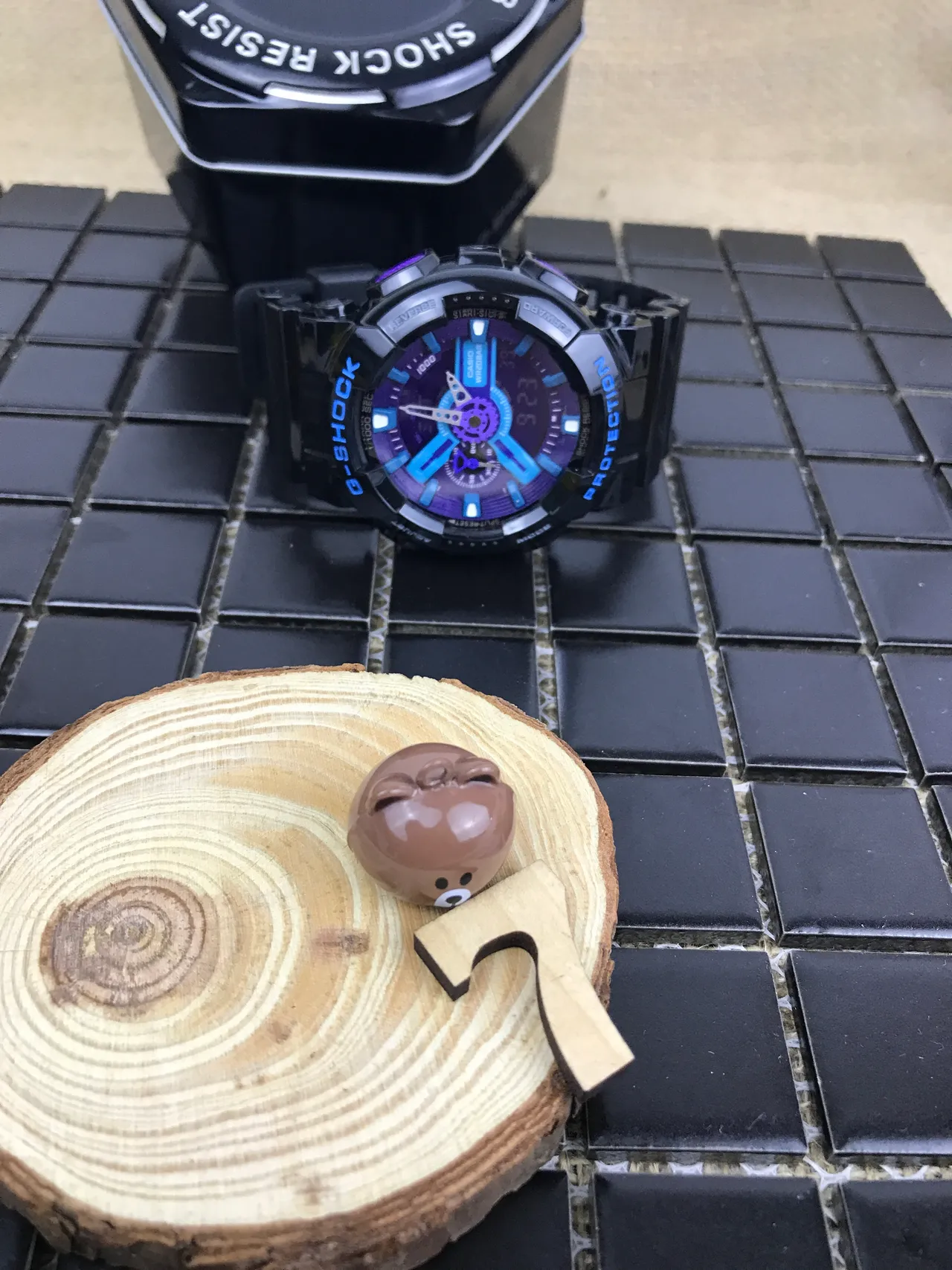 Casio G-Shock GA-100 काला बैंगनी सायन स्पोर्ट्स वॉच 16