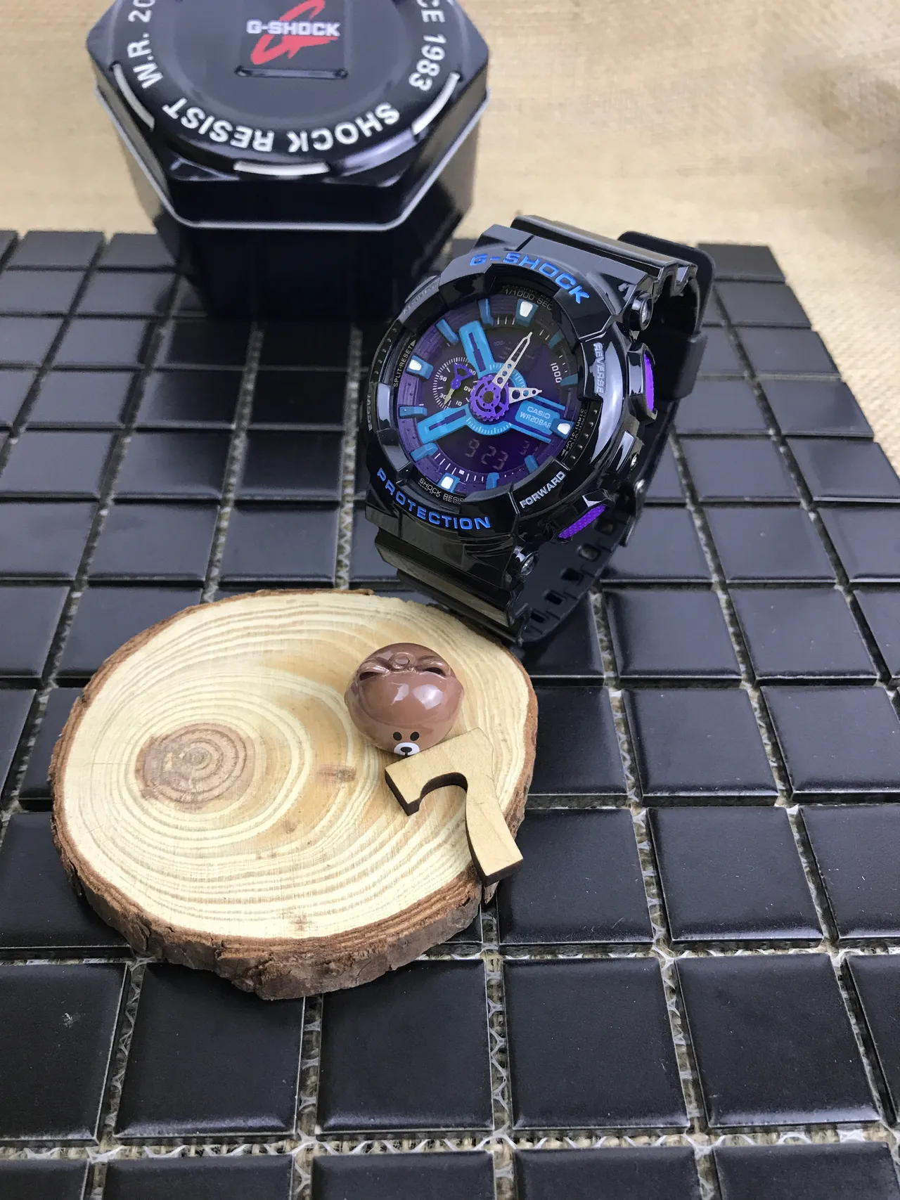Casio G-Shock GA-100 काला बैंगनी सायन स्पोर्ट्स वॉच 17