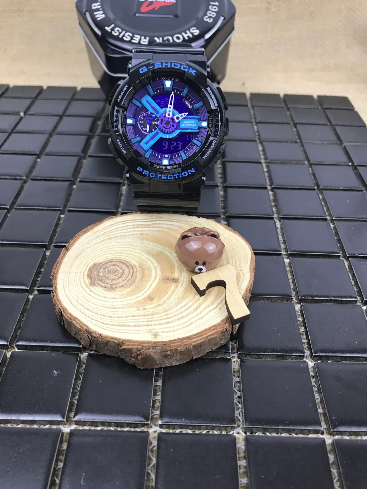 Casio G-Shock GA-100 काला बैंगनी सायन स्पोर्ट्स वॉच 18