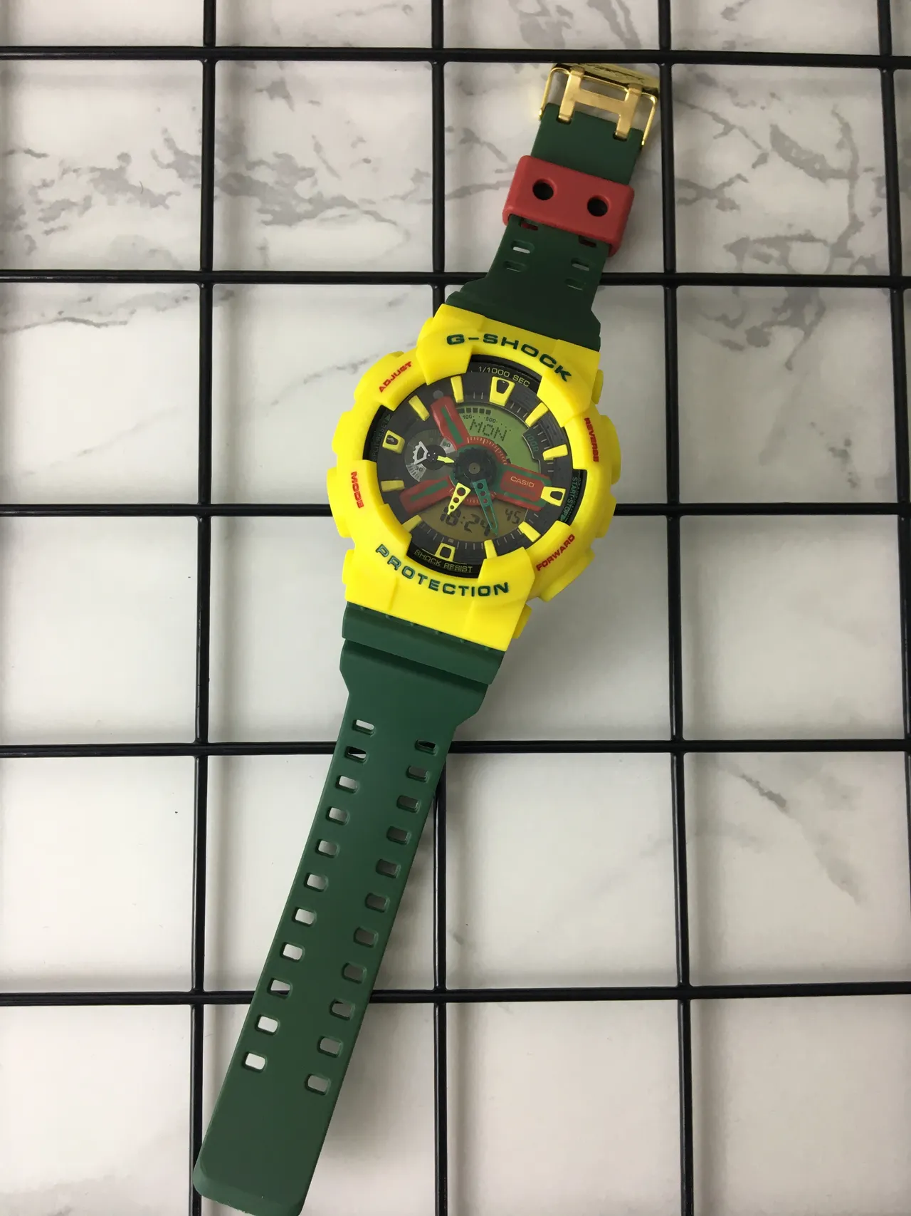 Casio G-Shock GA-100 Yellow and Green Sports Watch 6