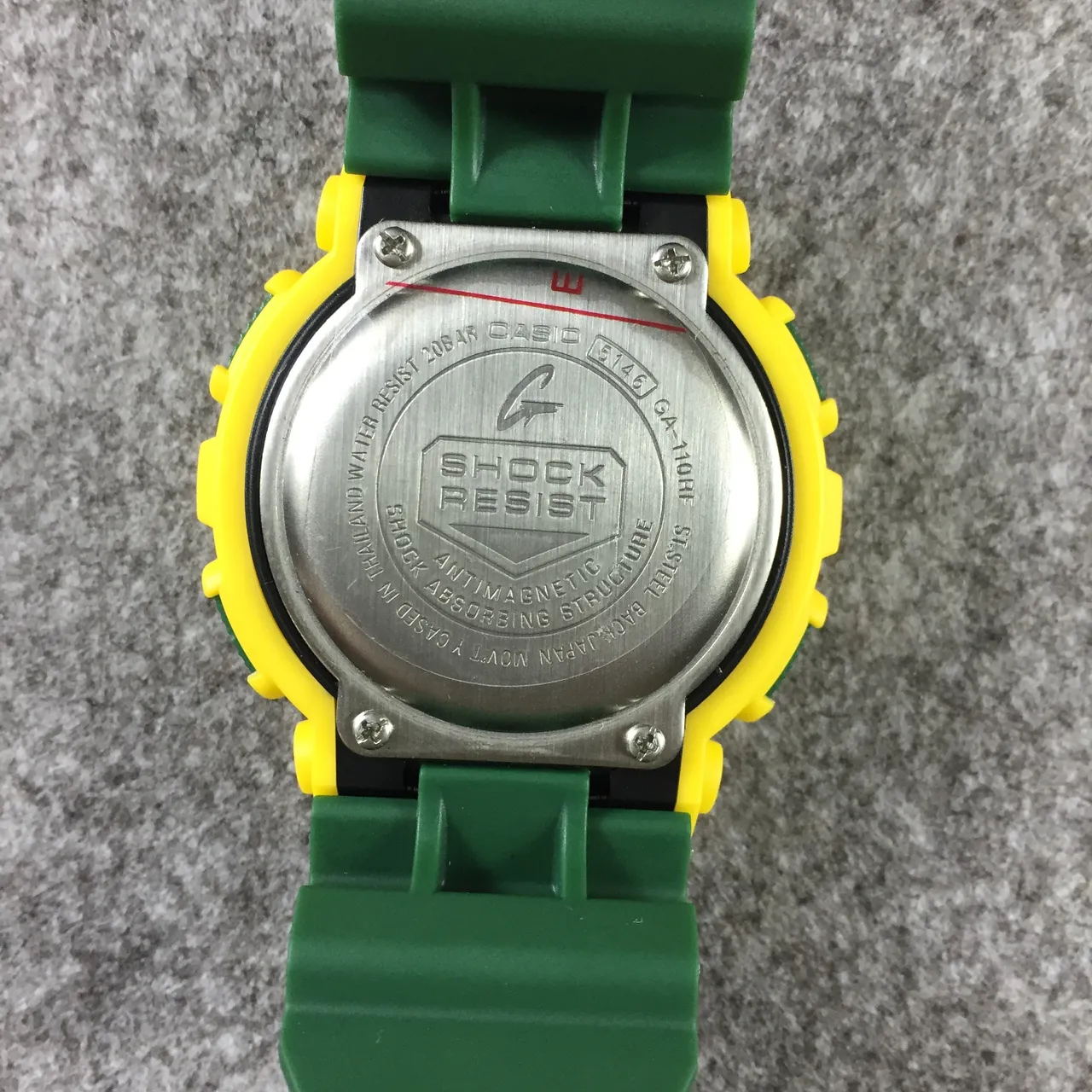 Casio G-Shock GA-100 Yellow and Green Sports Watch 9