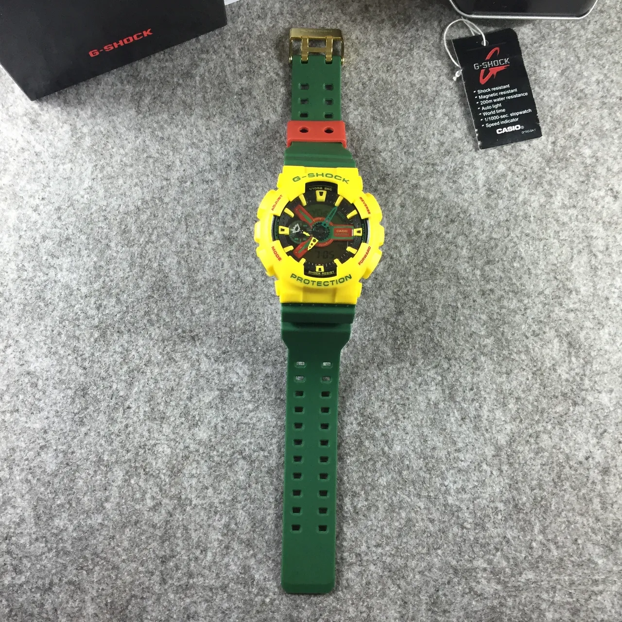 Casio G-Shock GA-100 Yellow and Green Sports Watch 12
