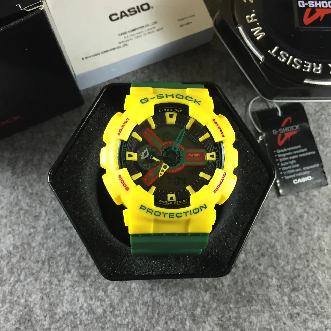 Casio G-Shock GA-100 Yellow and Green Sports Watch 13