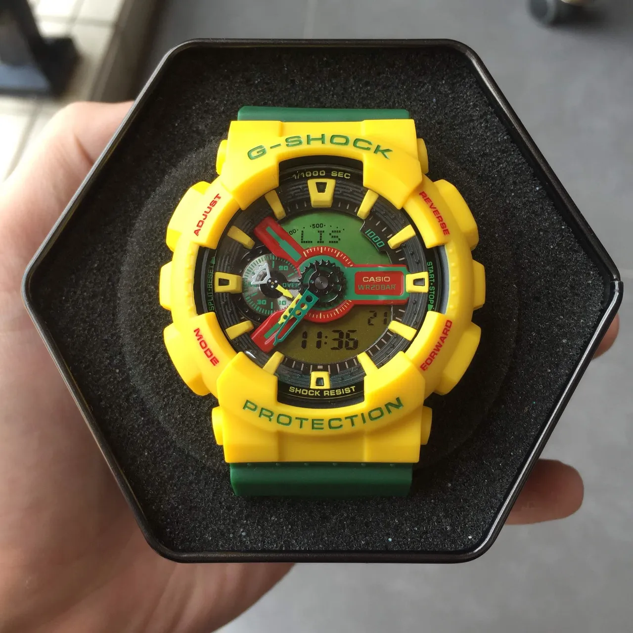 Casio G-Shock GA-100 Yellow and Green Sports Watch 14