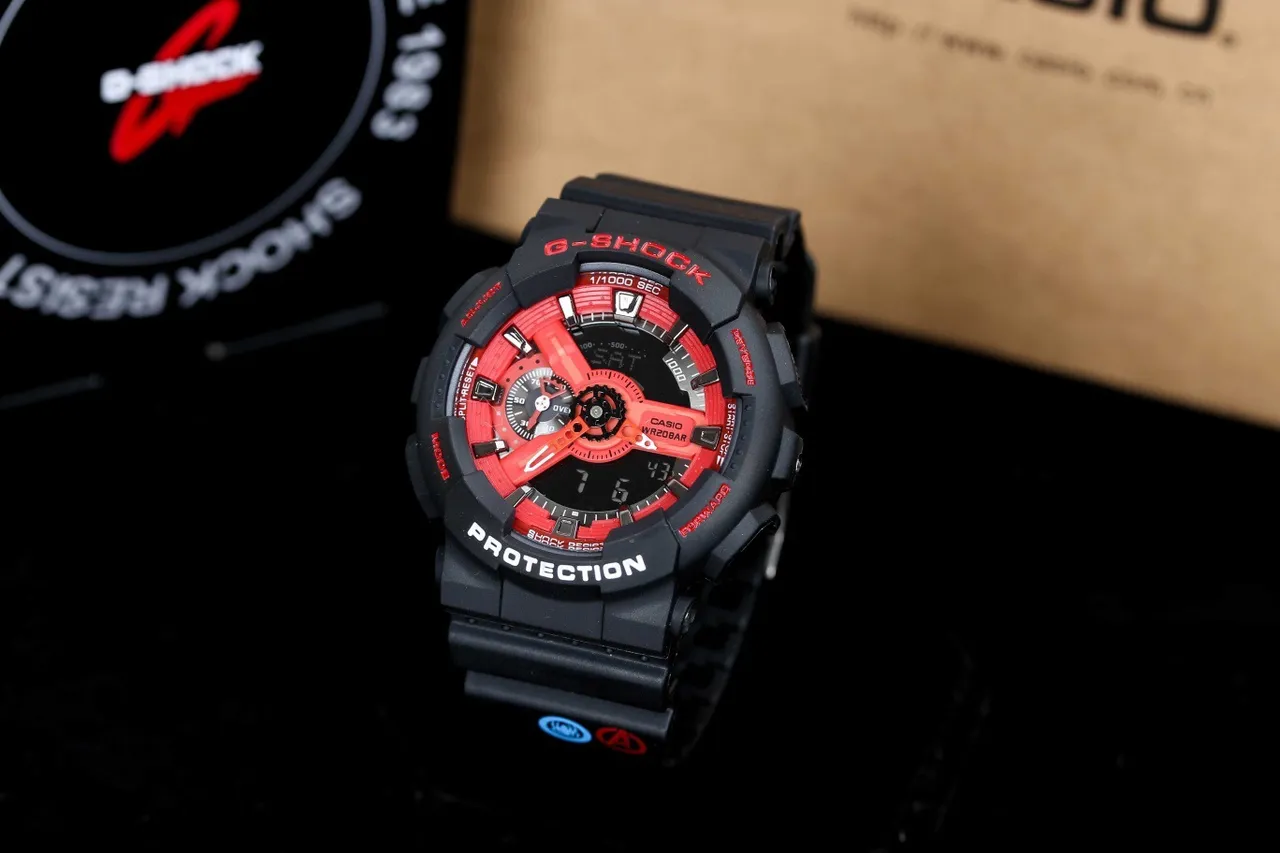 Casio G-Shock GA-110 Vermelho Preto Relógio Esportivo 2