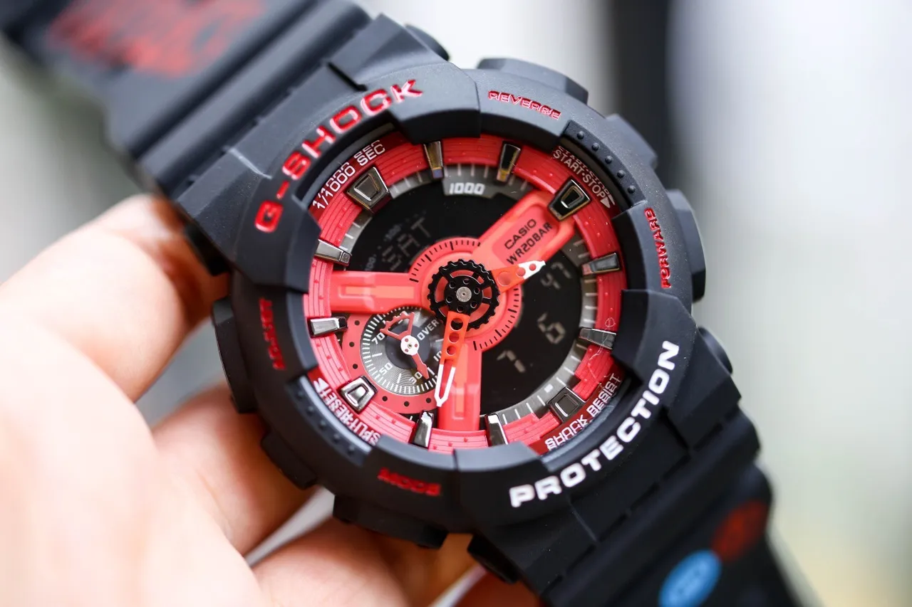 Casio G-Shock GA-110 Vermelho Preto Relógio Esportivo 3