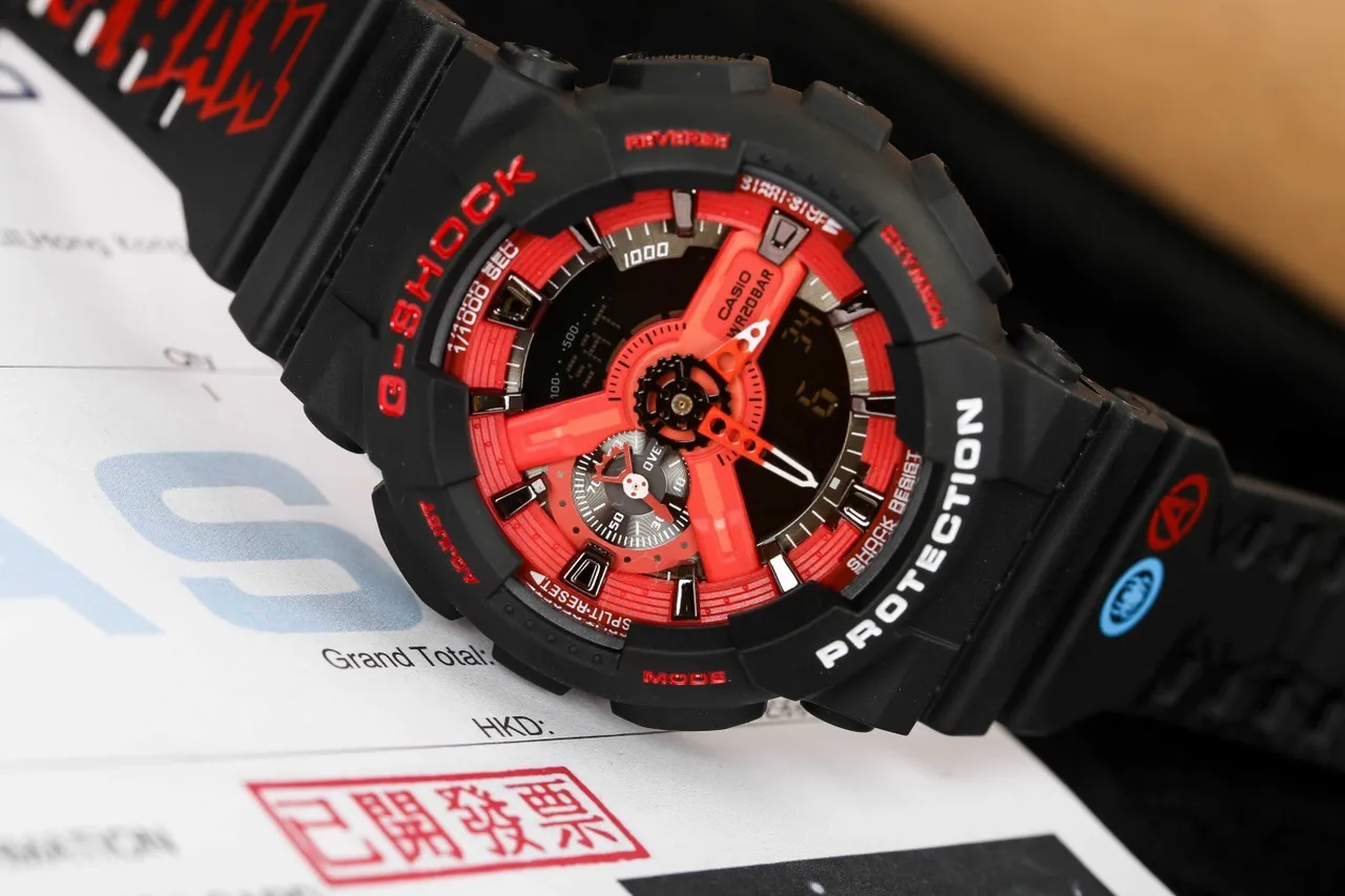 Casio G-Shock GA-110 Vermelho Preto Relógio Esportivo 9