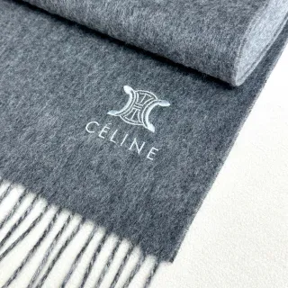 Céline Triomphe এমব্রয়ডার্ড গ্রে ক্যাশমিয়ার স্কার্ফ