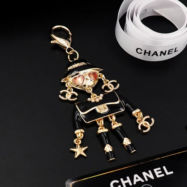 Chanel काला सोना एनामेल मूर्ति हार्डवेयर ब्रोच 4