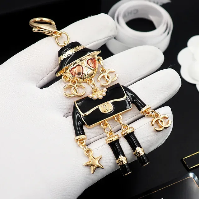 Chanel काला सोना एनामेल मूर्ति हार्डवेयर ब्रोच 6