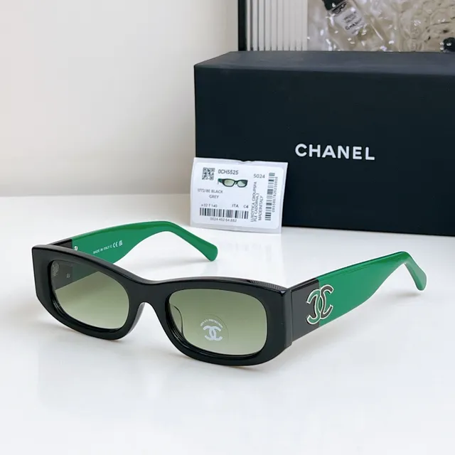 Chanel কালো সাদা আয়তাকার অ্যাসিটেট ফ্রেম ওভারসাইজড ফিট সানগ্লাস 5