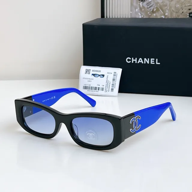 Chanel কালো সাদা আয়তাকার অ্যাসিটেট ফ্রেম ওভারসাইজড ফিট সানগ্লাস 6