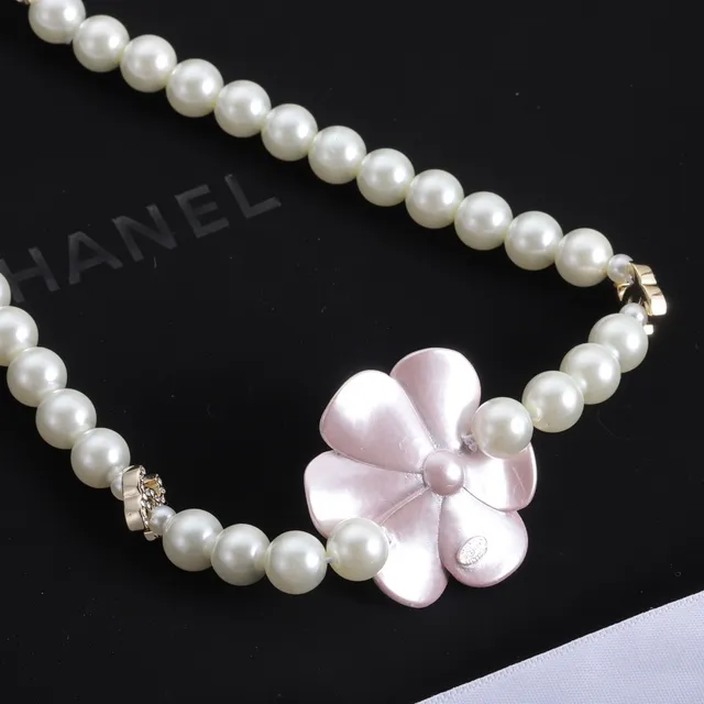 Chanel Camellia Pearl Belt Cinto branco e rosa floral bolsa de moda 4