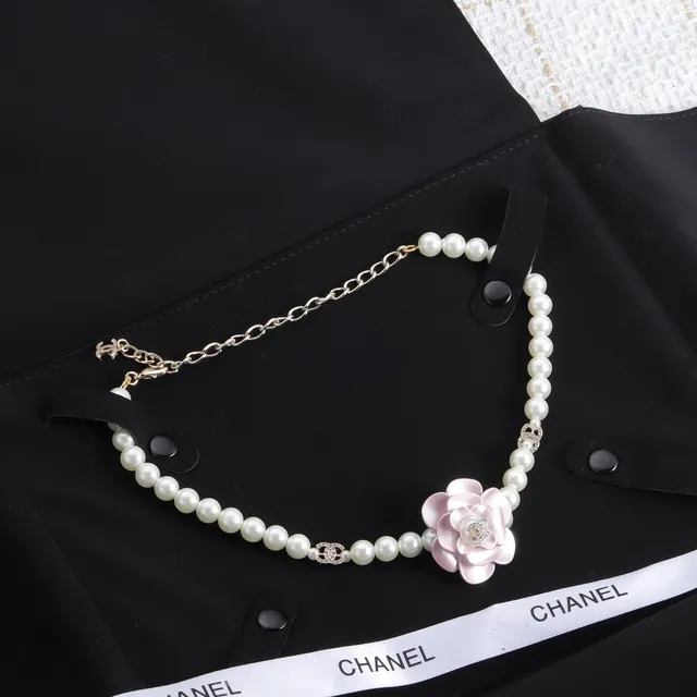 Chanel Camellia Pearl Belt Cinto branco e rosa floral bolsa de moda 6