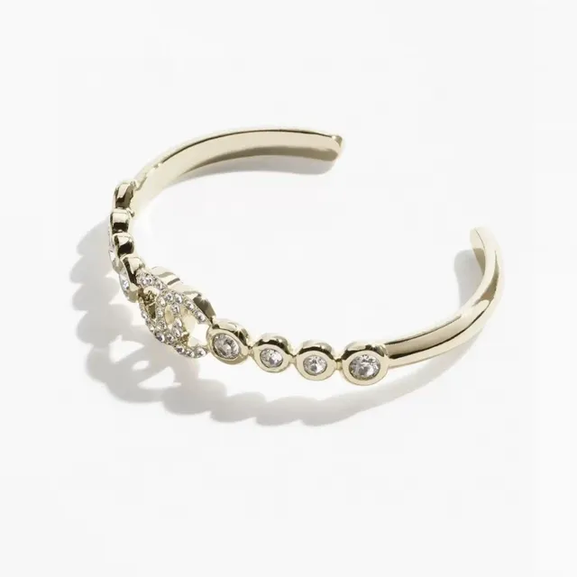 Chanel CC bracelet de cristal doré, rose et transparent 3