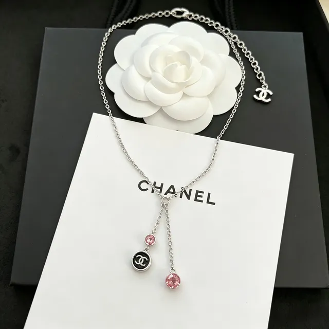Chanel CC Drop Silver Green Chain Y-Lariat Necklace 7