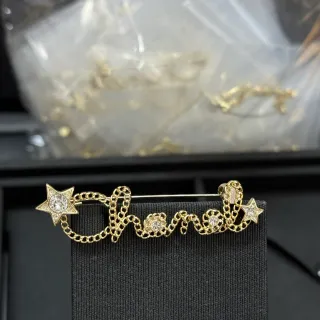 Chanel CHANEL श्रृंखला पत्र क्रिस्टल तारा ब्रोच