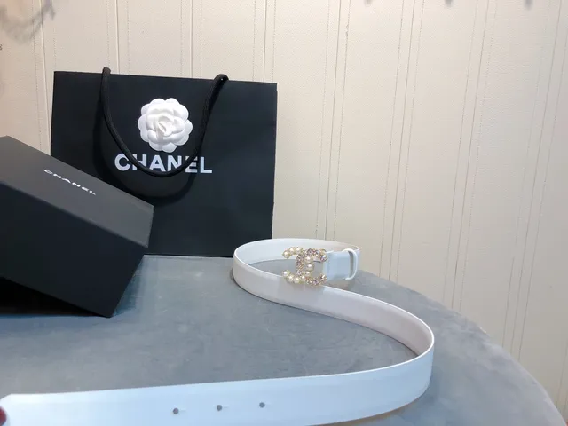 Chanel Perle & Cristal CC Ceinture Bleu clair Ceinture en cuir 6