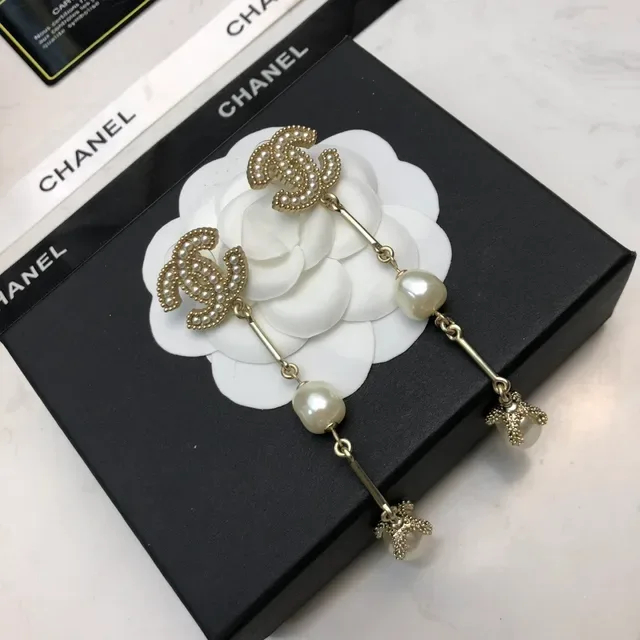 Chanel Pearl-Dangle CC Logo Earrings 7