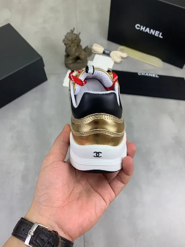 Chanel Runner Metallic Gold Blue Red Lifestyle Sneakers 3