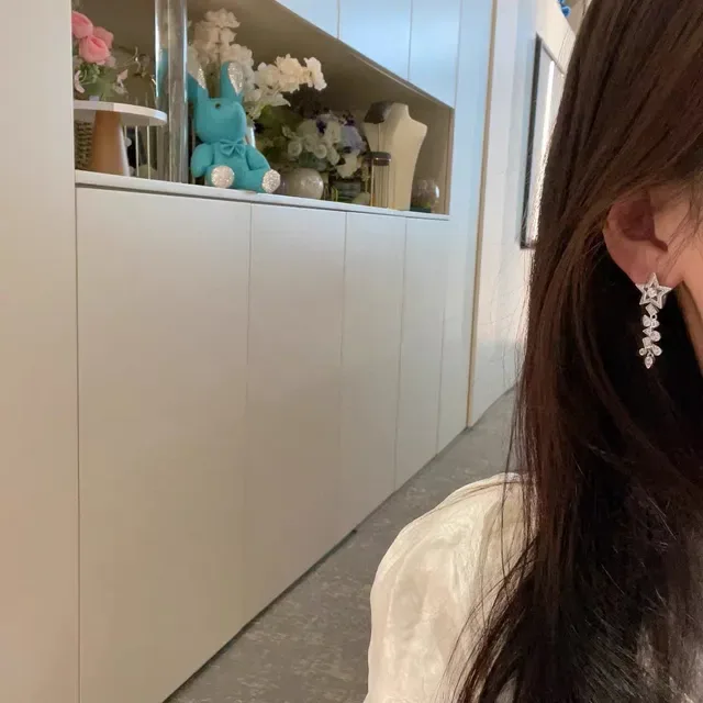 Chanel Star Pavé Dangling Crystal Earrings 9