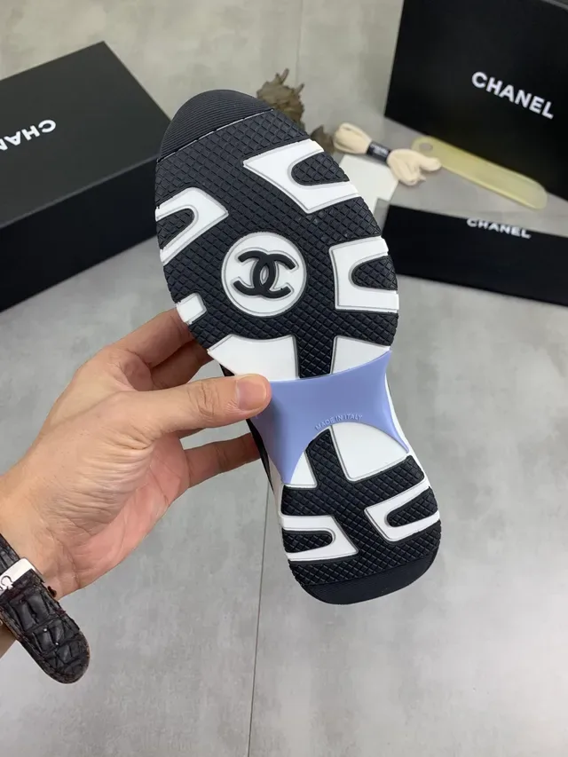 Chanel White Blue Layered Sole Interlocking CC Logo Chunky Sneakers 2