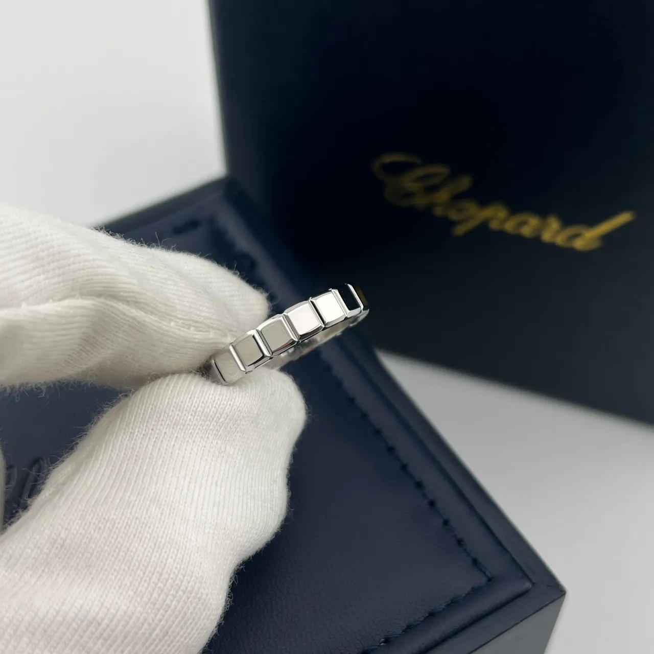 Chopard Gold Black Triple-Row Square-Link Multi-Tone Ring 2
