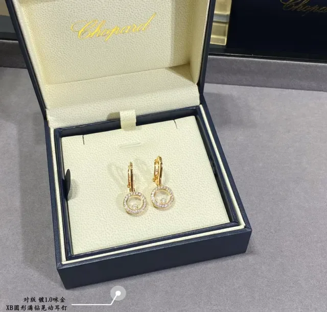 Chopard Happy Diamonds Aretes de Diamantes Circulares Pavé Rotativos en Cápsula 3