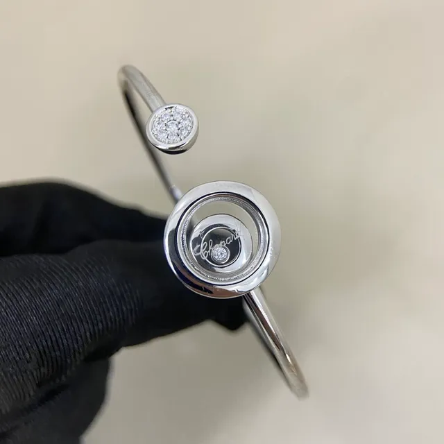 Chopard Happy Diamonds Rotating Disc Open Bangle Bracelets 3