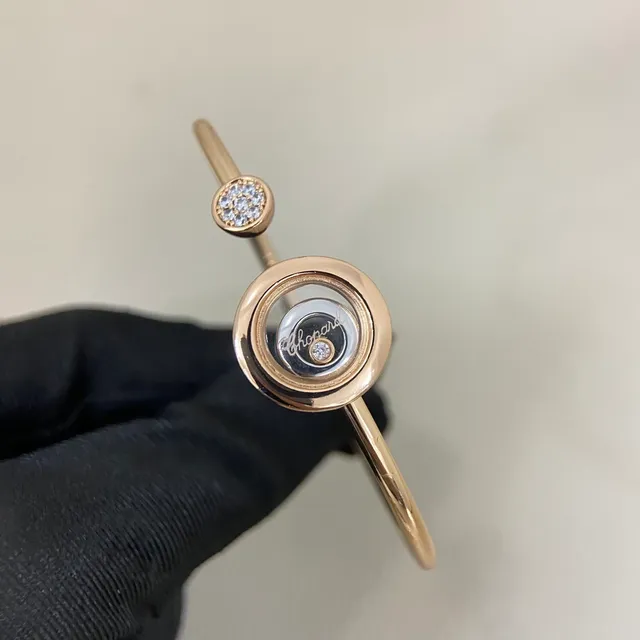 Chopard Happy Diamonds Rotating Disc Open Bangle Bracelets 6